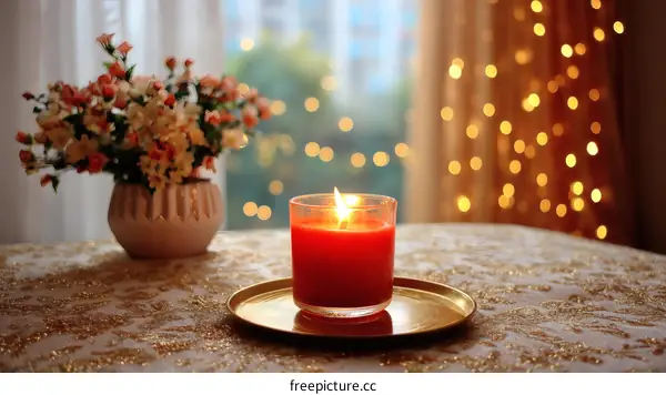 Warm and Cozy Candlelight Scene by the Window