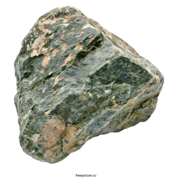 [Transparent Background PNG]Rough Green Stone with White Background
