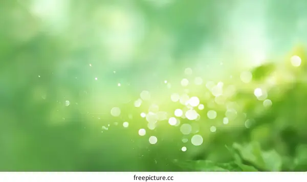 Abstract Green Background with Bokeh