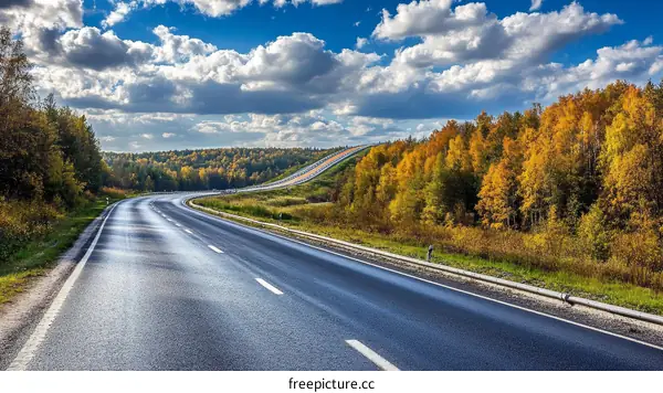 Autumn Road Trip Scenic Highway