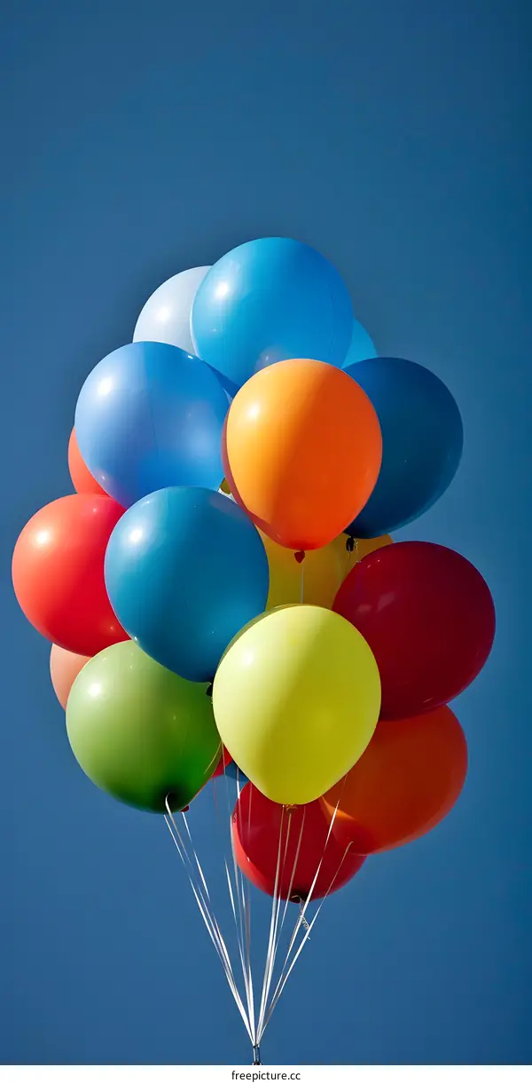 Colorful Balloons Floating in the Sky