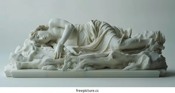 Classical Sculpture of a Reclining Figure