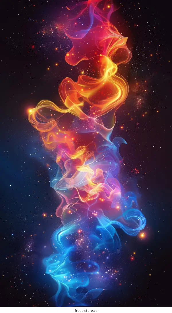 Fire and Ice Nebula: A Cosmic Tapestry of Red and Blue