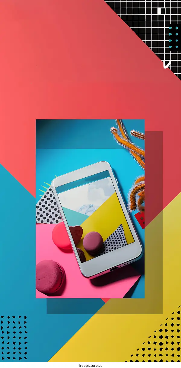 Colorful Phone Background With Macarons