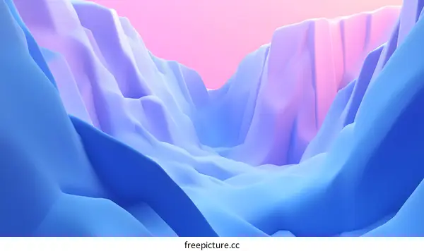 Abstract Purple and Blue Mountains Landscape Illustration