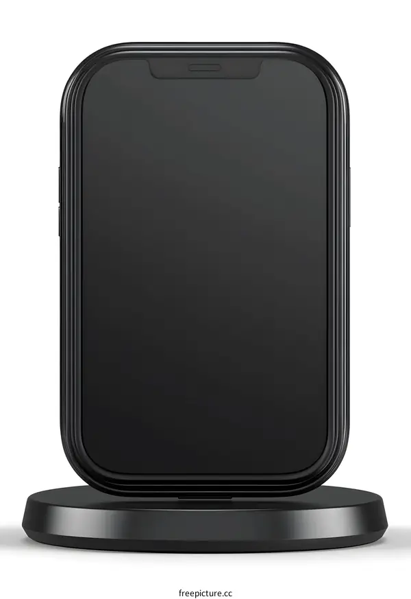 Black Phone Mockup On White Background