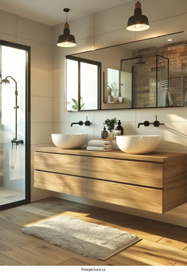 Modern Bathroom with Double Sink Vanity