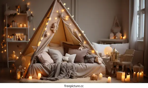 Spacious Teepee Tent for Imaginative Indoor Play and Sound Sleep