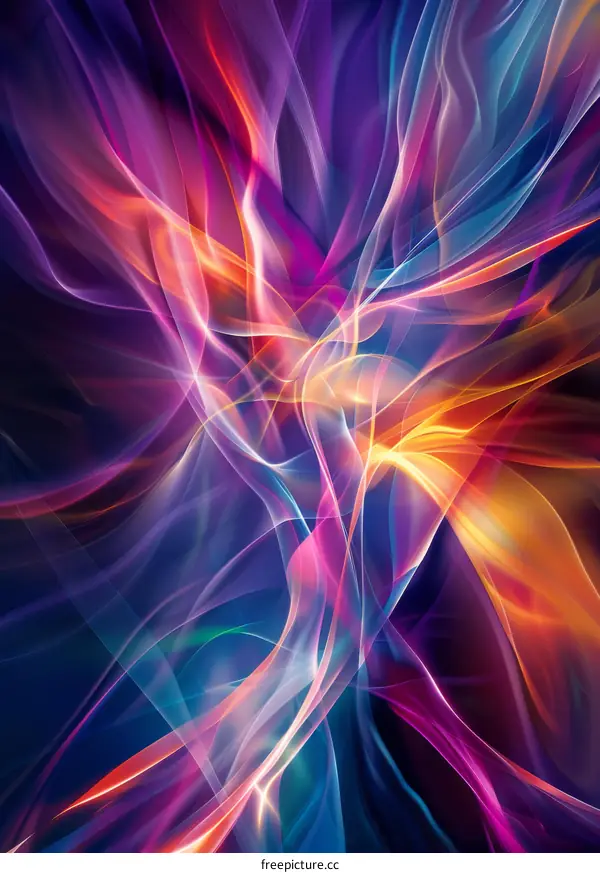 Abstract Colorful Swirls and Curves