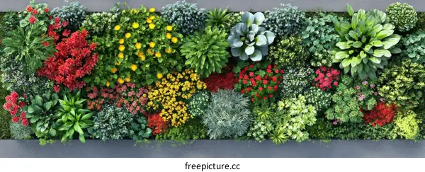 Colorful Vertical Garden Design Illustration