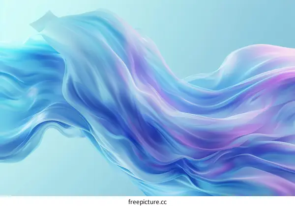 Blue and purple flowing silk-like abstract waves