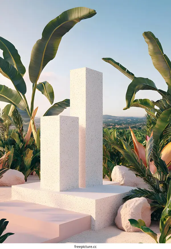 Minimalist Tropical Product Display Platform