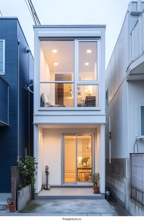 Modern Two Story House with Large Windows