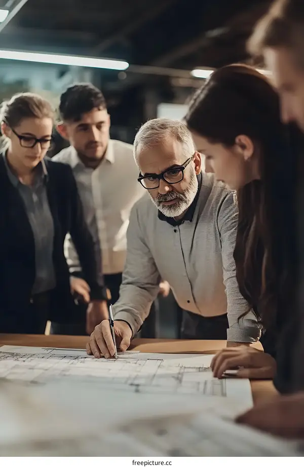 Business Team Meeting Over Construction Plans