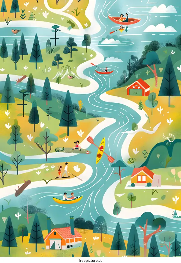 Family Enjoying Summertime Activities in Nature