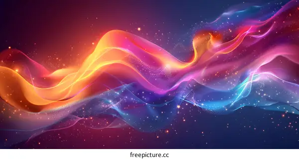 Wavy Multicolor Gradient with Stars