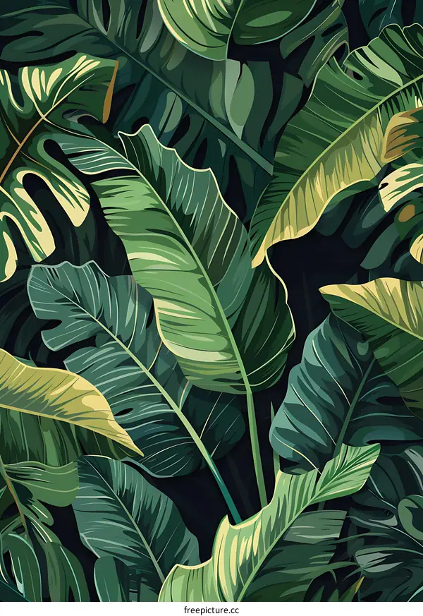 Tropical Leaves Seamless Pattern