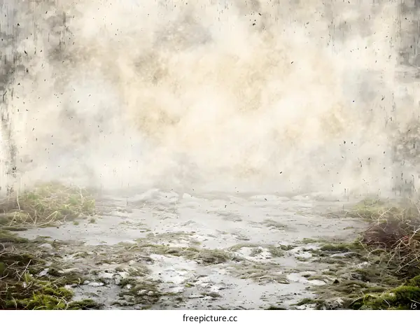 Vintage Dusty Background With Grass and Dirt Path