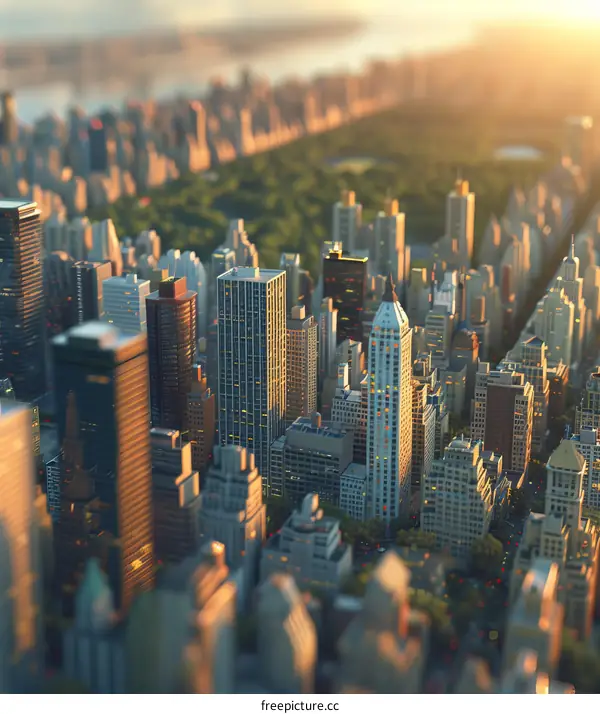 Small buildings under the sunlight