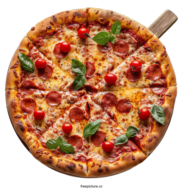 [Transparent Background PNG]Delicious Pepperoni Pizza on transparent background