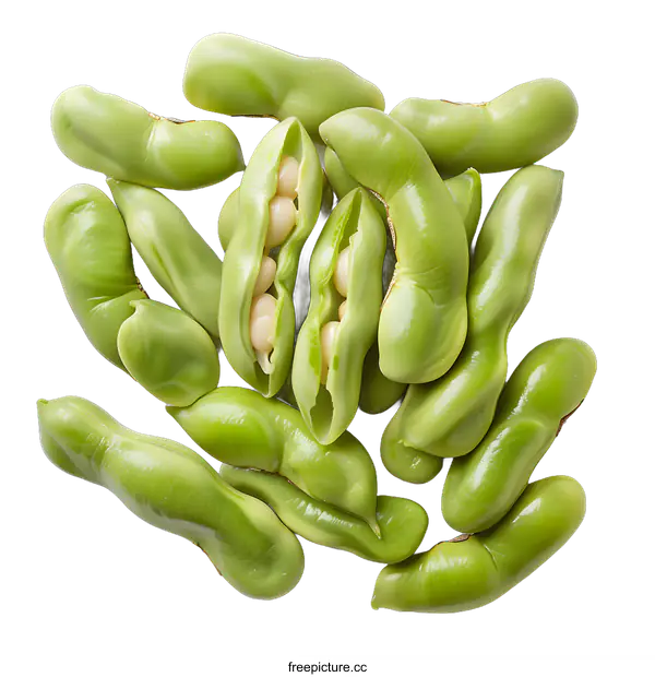 [Transparent Background PNG]Fresh green broad beans