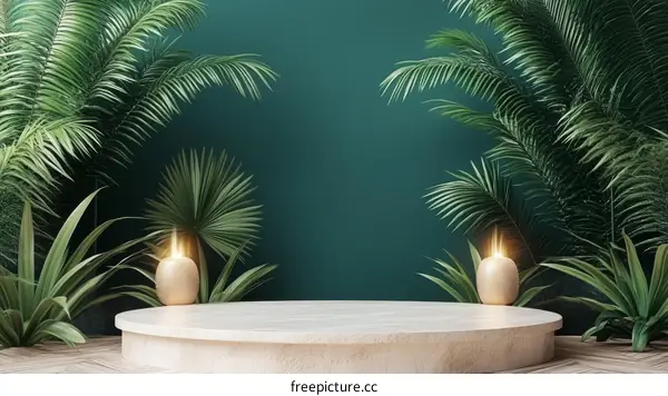 Elegant Tropical Display Podium