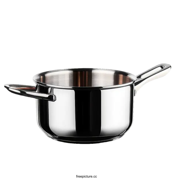 [Transparent Background PNG]Modern Stainless Steel Saucepan with Rose Gold Handles