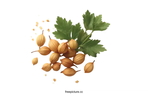 [Transparent Background PNG]Dried Coriander Seeds and Parsley