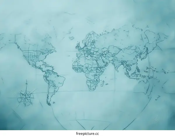 Vintage World Map Illustration