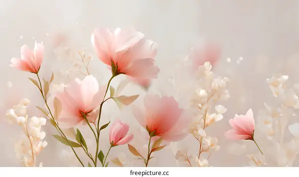 Delicate Floral Design with Soft Pink Hues