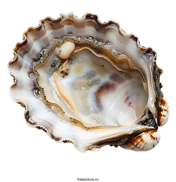 [Transparent Background PNG]Empty Oyster Shell on White Background