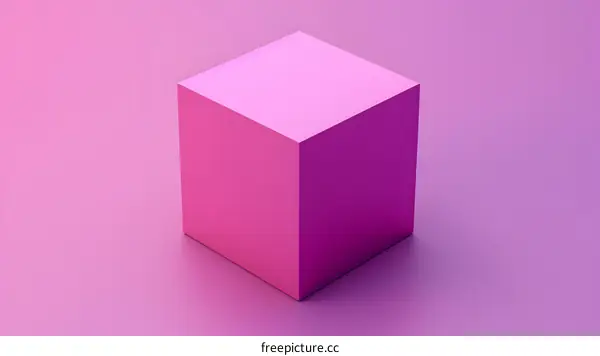 Pink Cube 3D Rendering Illustration