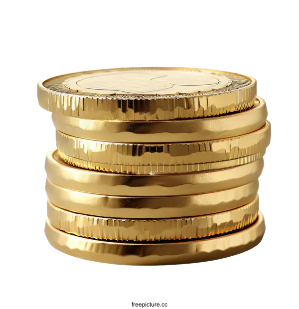 [Transparent Background PNG]Thumping Stack of Gold Coins