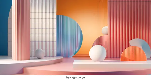 Abstract Geometric Shapes Background Illustration