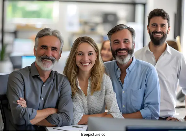Portrait of a group of business people in a modern office