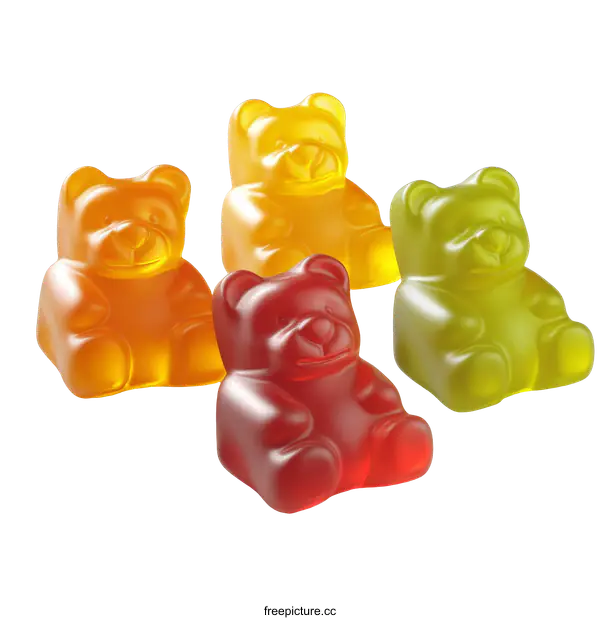 [Transparent Background PNG]Colorful Gummy Bears Candy