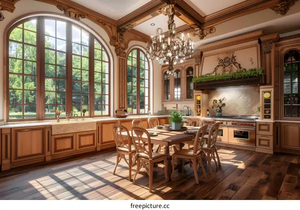 Beautiful  Kitchen Interior Design With Wooden Cabinetry