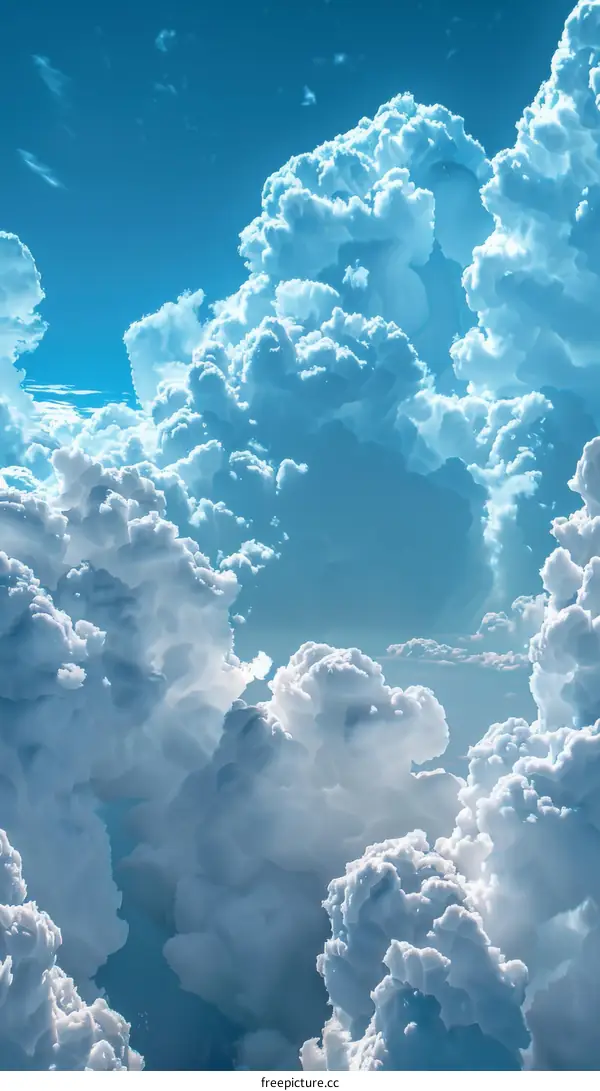 Vast Sky Filled with Fluffy Clouds