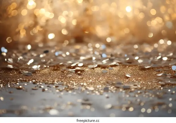 Golden glitter background with shiny lights