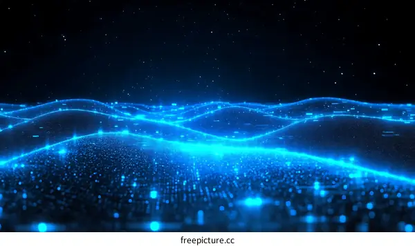 Abstract Digital Wave Particles