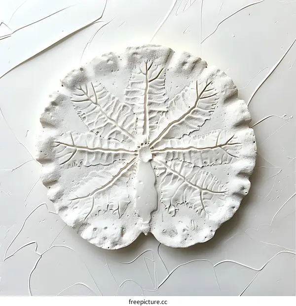 White Plaster Leaf Wall Art