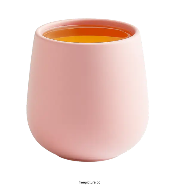[Transparent Background PNG]Pink Ceramic Cup with Liquid