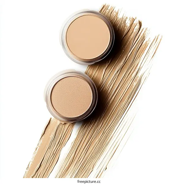 Two shades of foundation makeup product