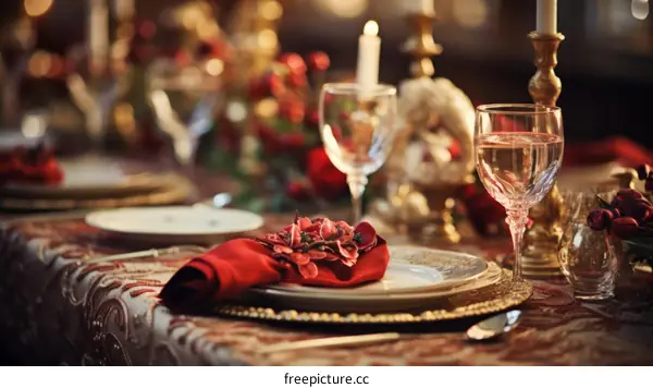 Ornate and lavish table setting fit for royalty