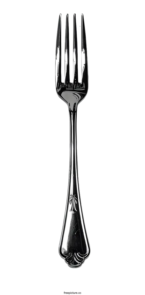 [Transparent Background PNG]Close Up Of Silver Fork On White Background