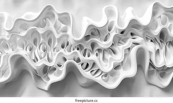 White abstract 3D organic structure