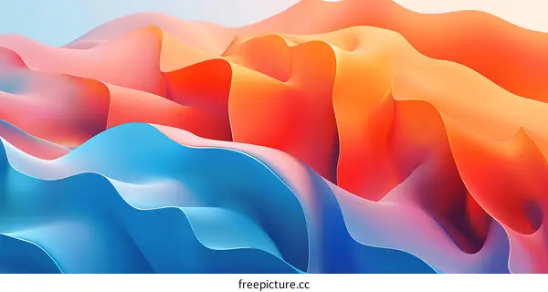 Abstract 3D Colorful Wavy Shapes Background