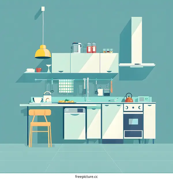 Modern Kitchen Interior Design Illustration