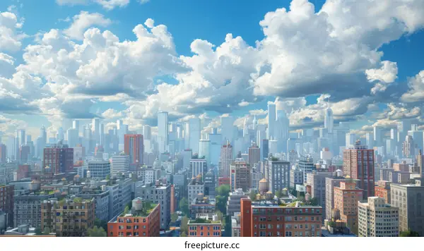Cityscape Illustration of a Modern Metropolis