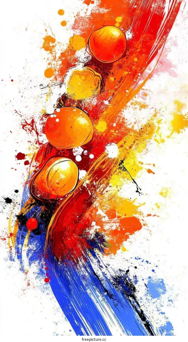 Abstract Colorful Paint Splatter Art